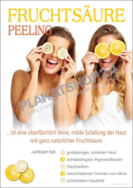 Fruchtsäurepeeling-Plakat für Kosmetik-Studio