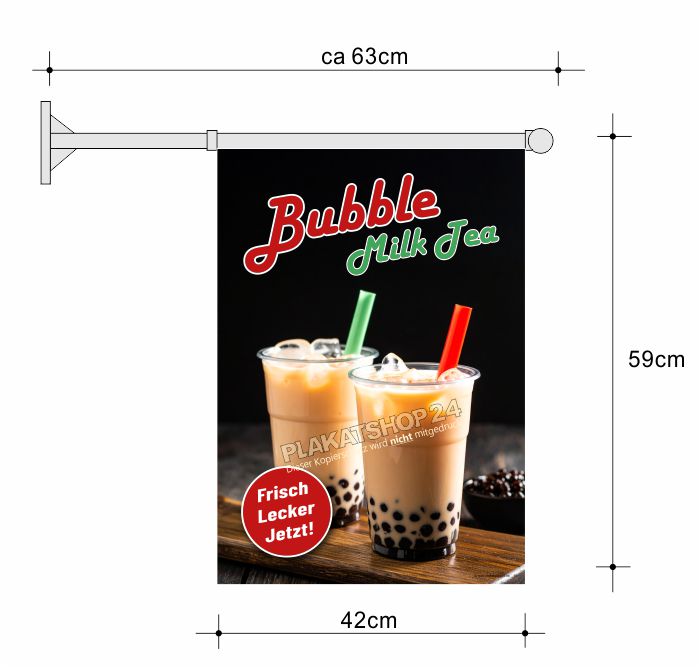 Stockfahne Bubble Tea / Boba Milk Tea Stockfahne Bubble Tea / Boba Milk Tea