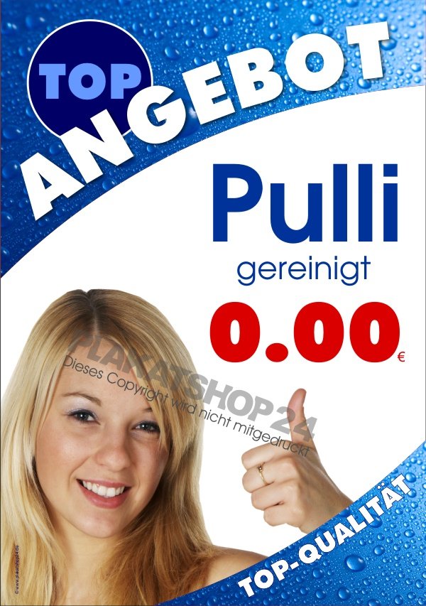 Reinigungs-Werbeplakat für Angebot Pulli-Reinigung