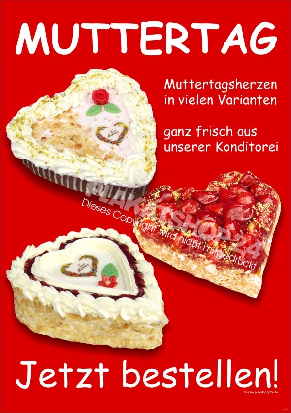 380a5a5215be652949e51845acfe0de2 Plakat Muttertagsherzen aus Bäckerei und Konditorei