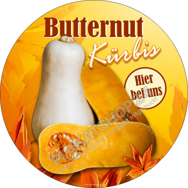 Werbefolie für den Verkauf von Butternut Kürbissen