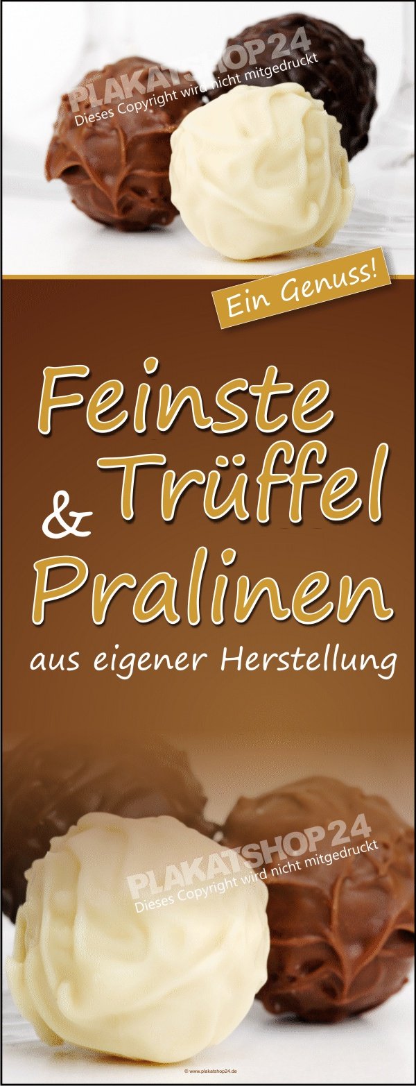 Werbebanner für Pralinen und Trüffel aus eigener Herstellung
