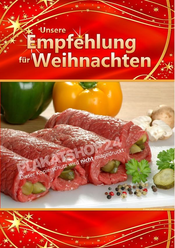 Weihnachts-Plakat für Metzger und Fleischer