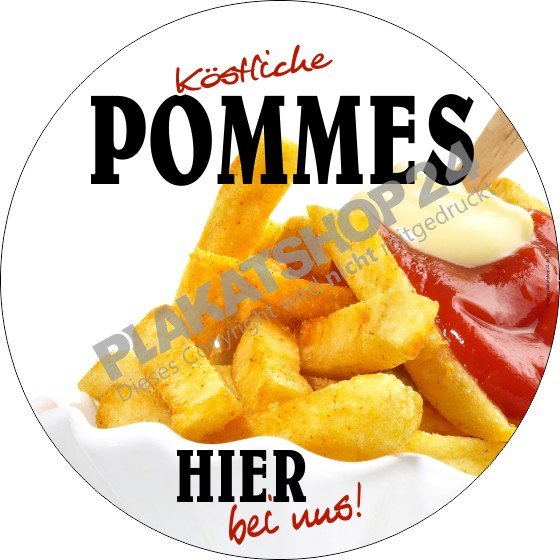 Pommes frites-Aufkleber für Imbiss / Gastronomie
