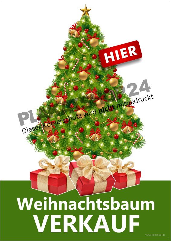Hinweis-Poster Weihnachtsbaum-Verkauf hier