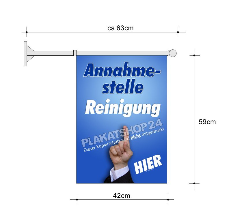 Fahne A2 für Annahmestelle Textilreinigung