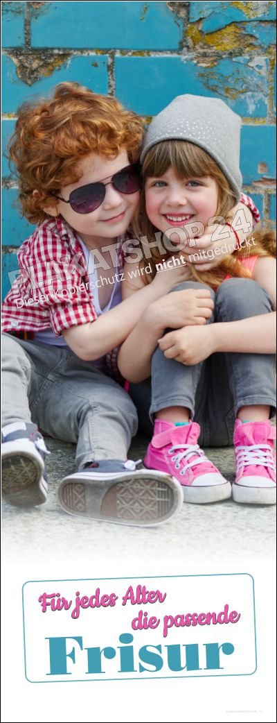 Schaufensterdeko Banner Kinderhaarschnitte