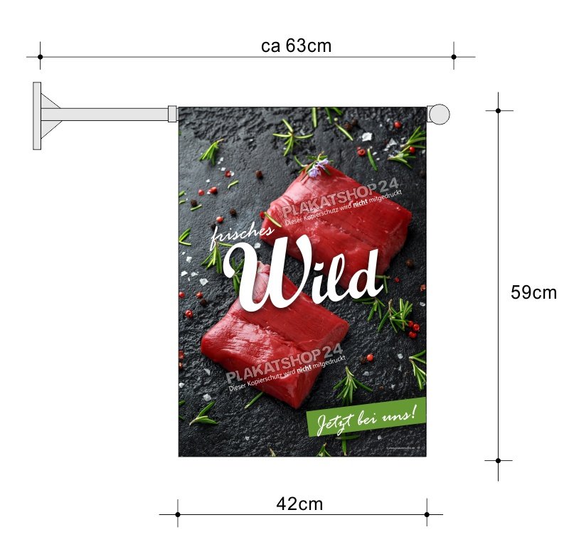 Werbefahne leckeres Wildfleisch