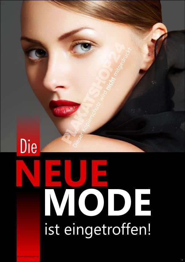 d421428656a545ea41413c330429c682 Plakat für Modebranche Die neue Mode ist da