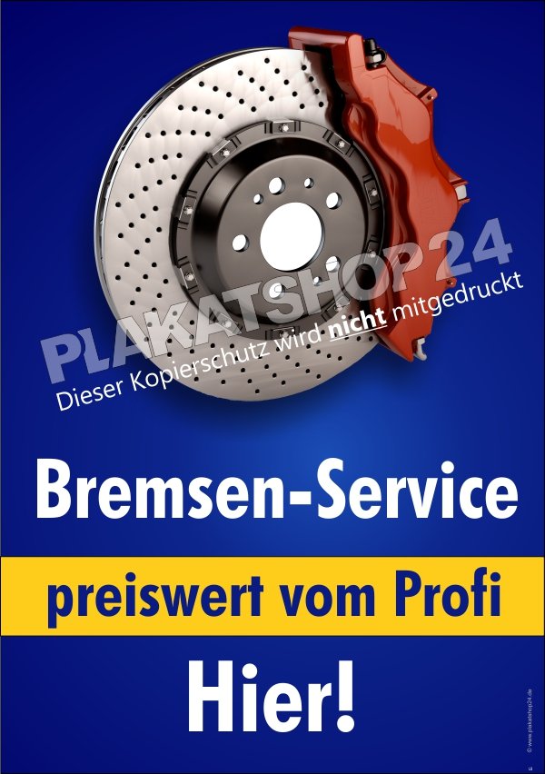 Werbeschild für Bremsen-Service vom Profi