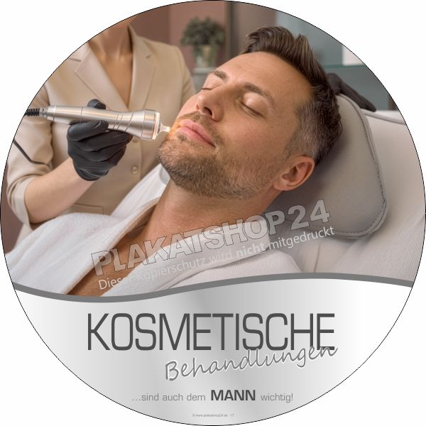 Runde Klebefolie Herren-Kosmetik | Schaufensteraufkleber wetterfest Runde Klebefolie Herren-Kosmetik | Schaufensteraufkleber wetterfest