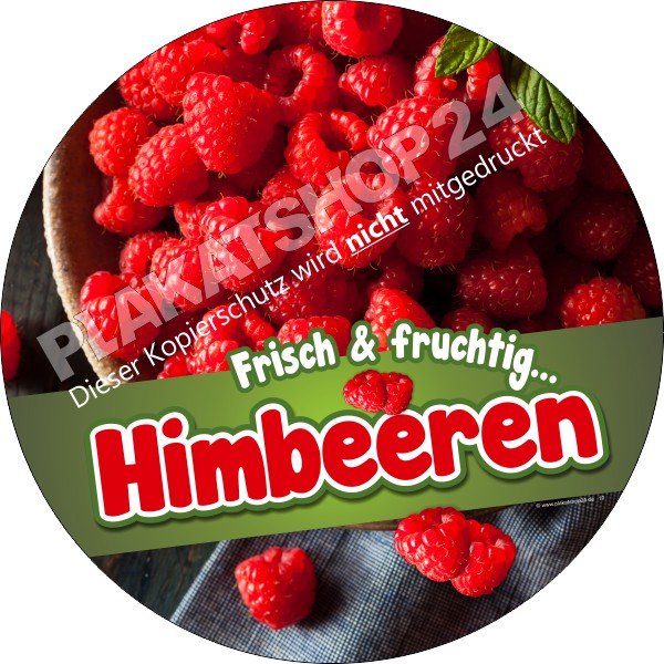 Obstfolie für den Verkauf von frischen Himbeeren
