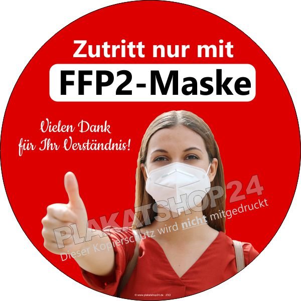 aufkleber-ffp2 Aufkleber Zutritt nur mit FFP2-Maske