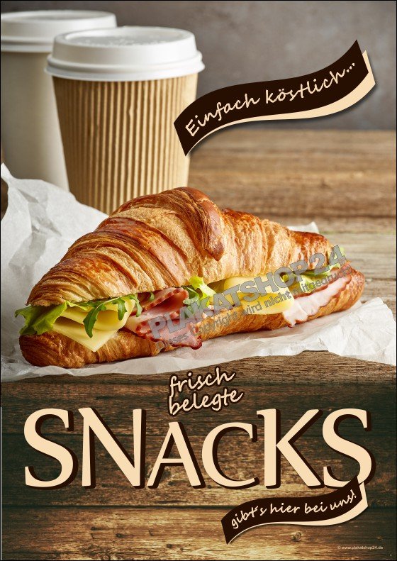 Snackposter mit Kaffeebecher