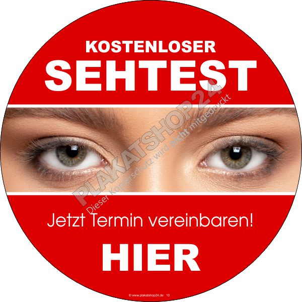 Aufkleber Sehtest kostenlos