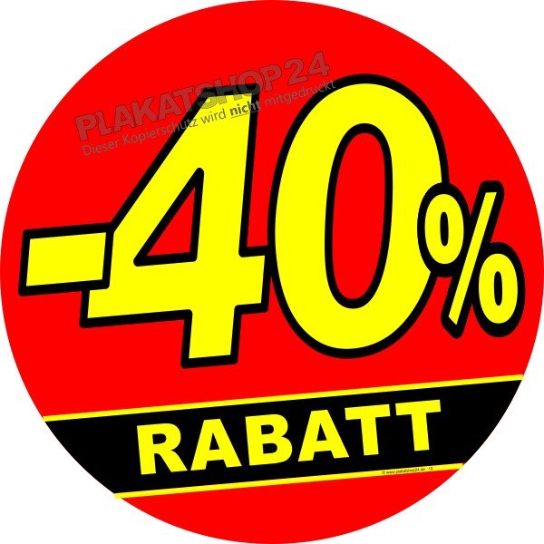 Reduziert-Werbefolie -40% rot/gelb