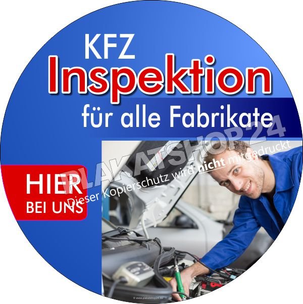 Werkstattaufkleber Kfz-Inspektion