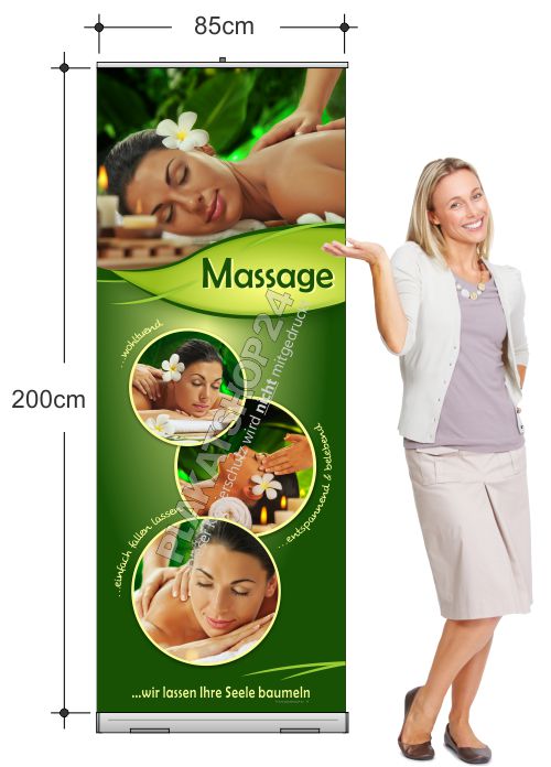 Massage-Rollupbanner / Rollupdisplay