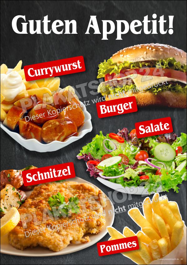 Imbissplakat mit Foodfotos Imbissplakat mit Foodfotos