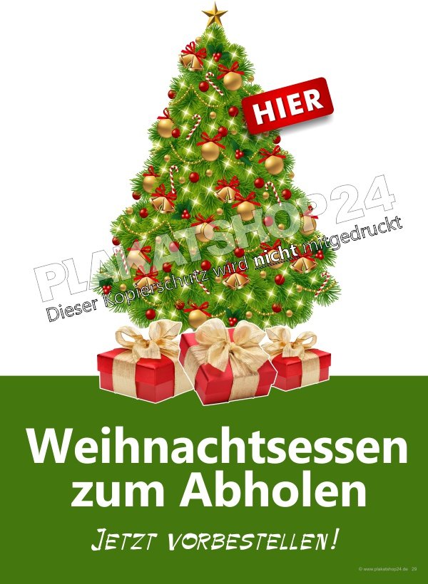 Plakat Weihnachstsessen zum Abholen bestellen