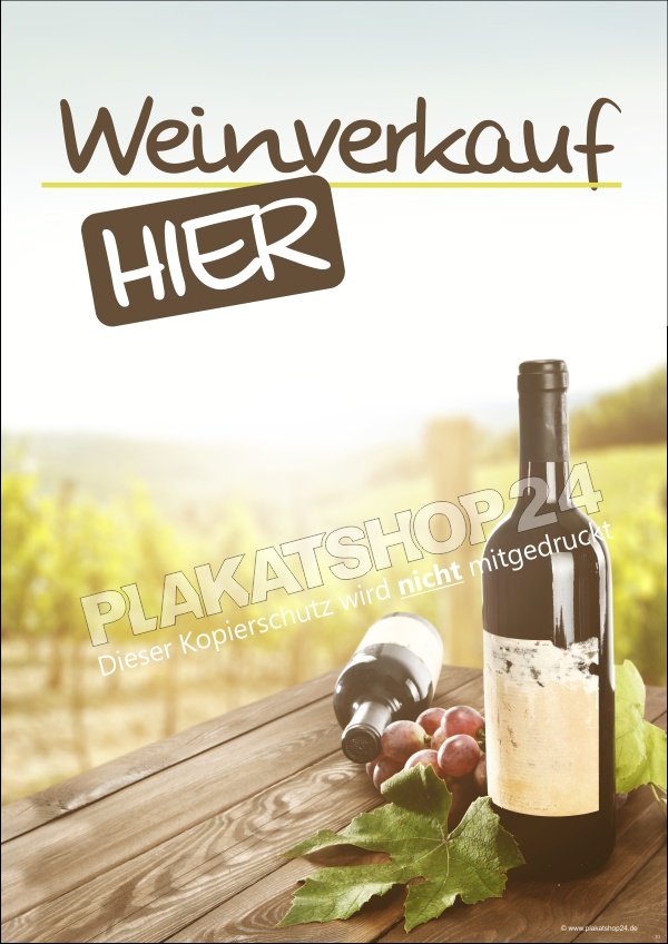 Plakat Weinverkauf