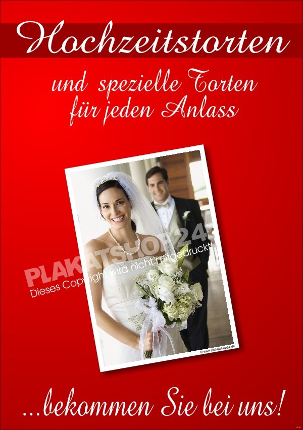 Hochzeitstorten-Plakat für Bäckerei-Konditorei