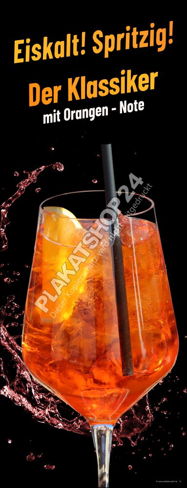 Werbebanner für Cocktail mit Orange Werbebanner für Cocktail mit Orange