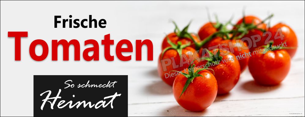Werbebanner für den Verkauf von frischen Tomaten Werbebanner für den Verkauf von frischen Tomaten