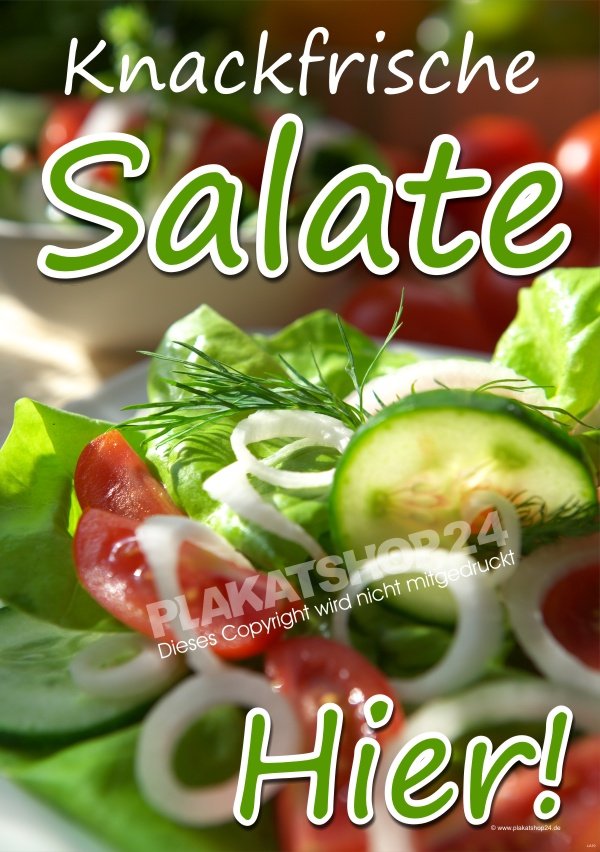 Salatposter als Reklame für frische Salate