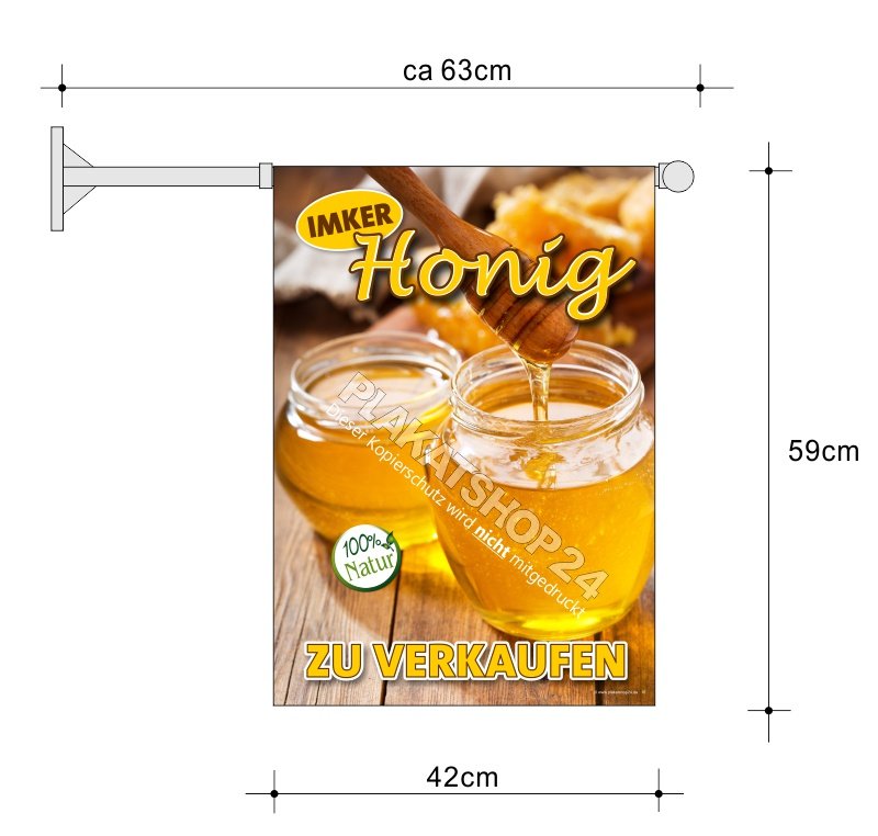 werbefahne-imkerhonig Honigfahne Honigverkauf hier Imkerei