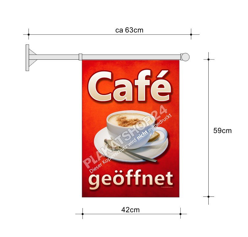 Fahne_Cafe Café-Fahne A2 für Bistro und Café