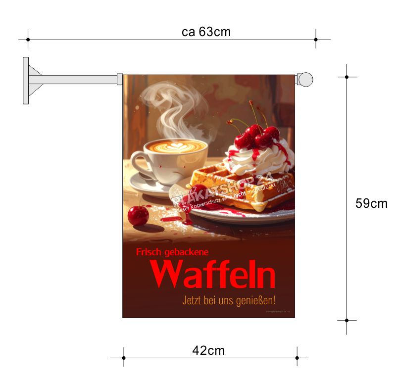 Caféfahne frische Waffeln