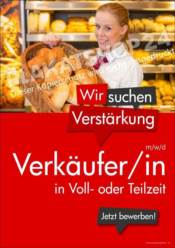 Stellenangebotsplakat Bäckerei Verkäufer/in