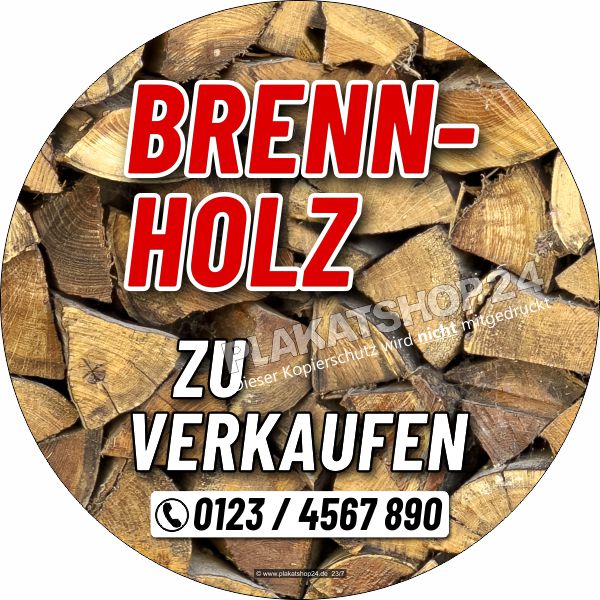 Werbefolie Brennholz / Kaminholz zu verkaufen