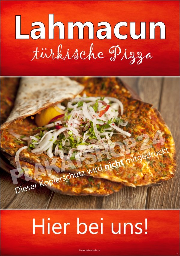 Plakat türkische Pizza für Döner-Imbiss