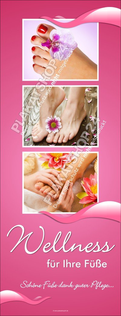 Hinweis-Banner für Fußpflege-Salon Wellness für die Füße