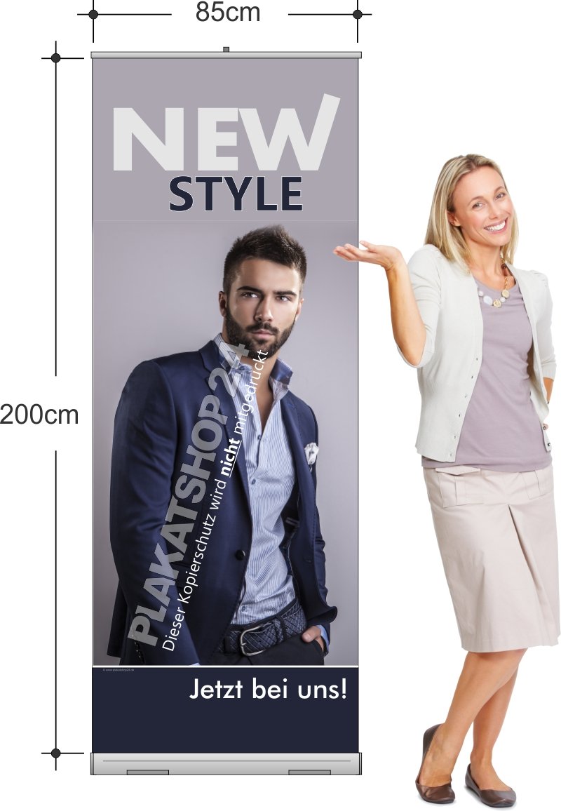 Rollup-Banner für aktuelle Herrenmode