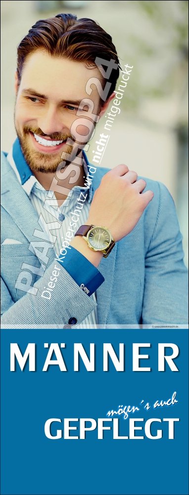 Friseur-Dekobanner mit Bild eleganter Herr