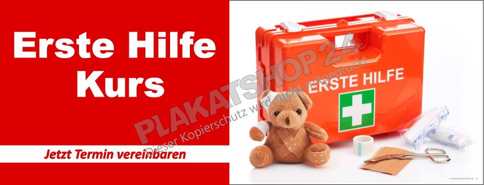 Werbeplane Angebot Erste Hilfe Kurs