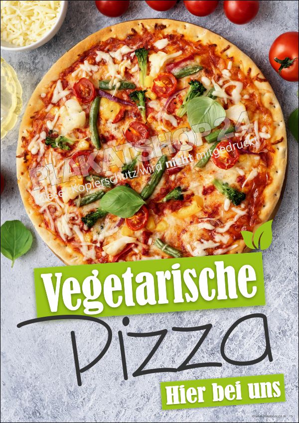 Werbeplakat für vegetarische Pizza / Veggie-Pizza
