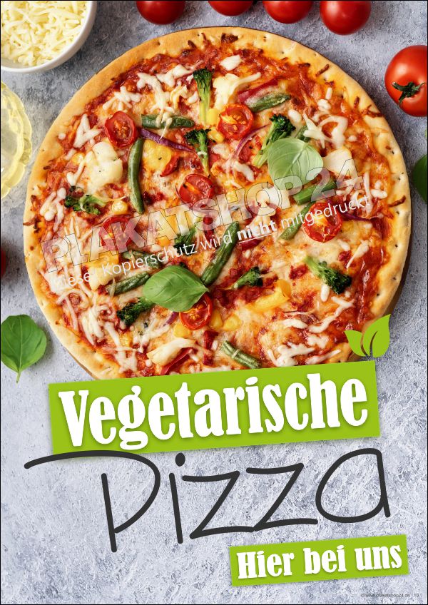 Werbeplakat für vegetarische Pizza / Veggie-Pizza