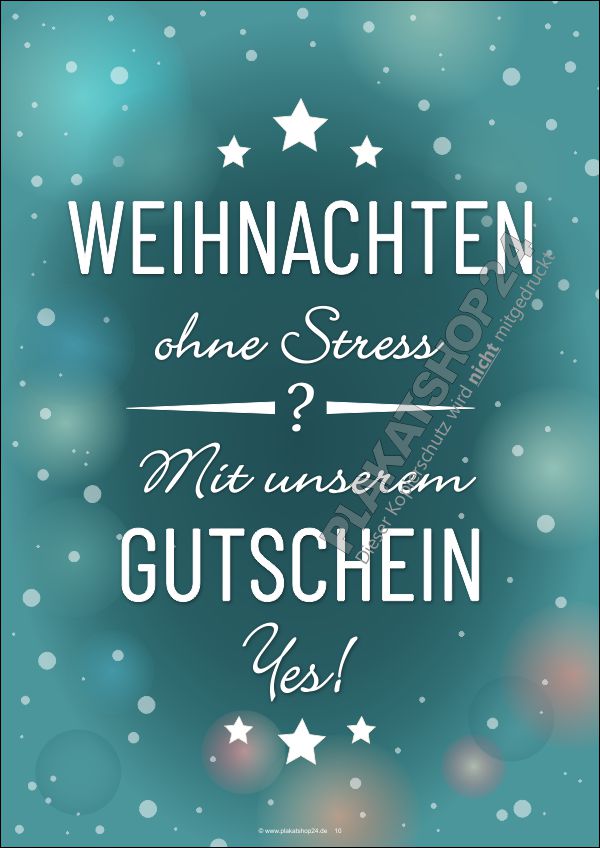Plakat für Werbung für Weihnachtsgutschein