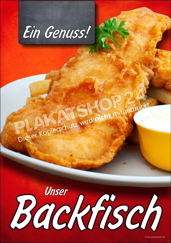 XA7212 Backfisch-Plakat z.B. für Kundenstopper vor Fisch-Imbiss