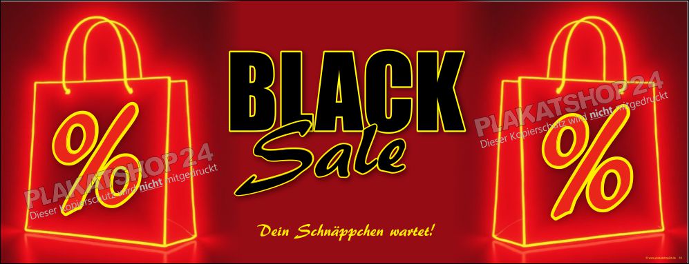 Dekobanner für Black-Sale-Aktion im Einzelhandel