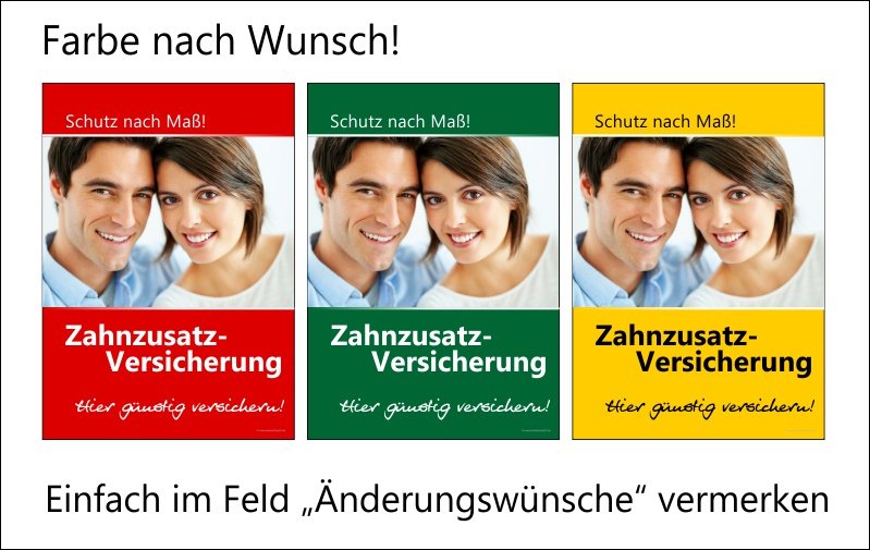 farbbeispiel-zahnzusatzversicherung Versicherungsposter für Zahnzusatzversicherung