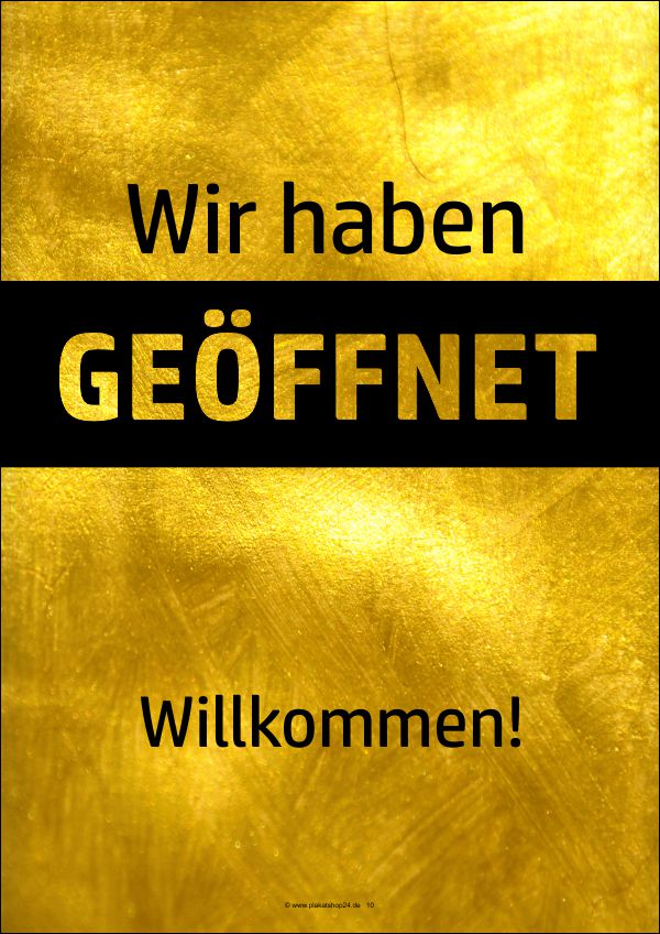 Excluvives Plakat "Wir haben geöffnet" Excluvives Plakat "Wir haben geöffnet"