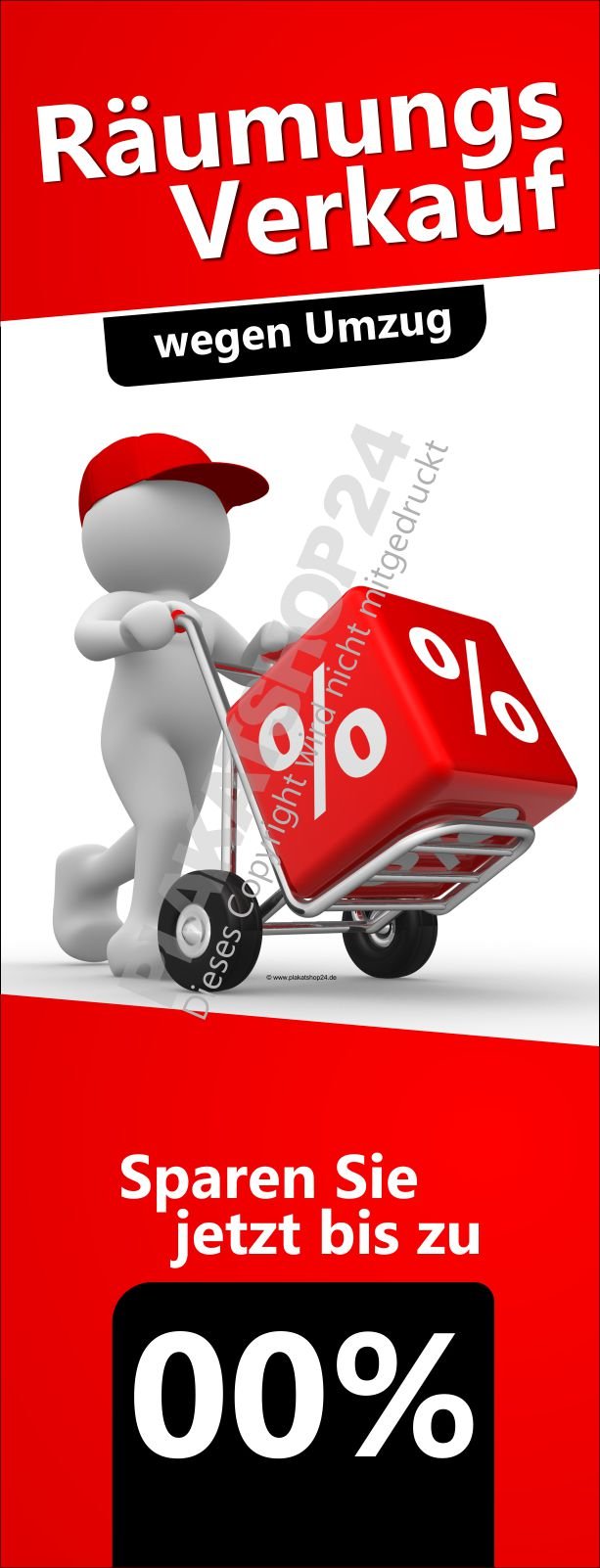 Räumungsverkauf-Banner für Räumungsverkauf wegen Umzug