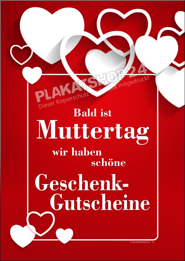 Muttertags-Plakat für Geschenkgutscheine
