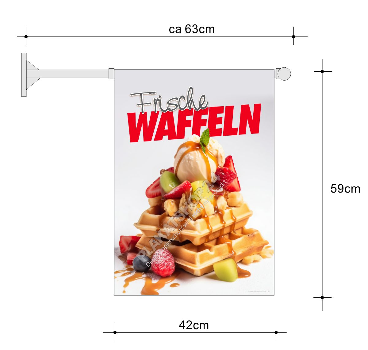 Stockfahne frische belgische Waffeln Stockfahne frische belgische Waffeln