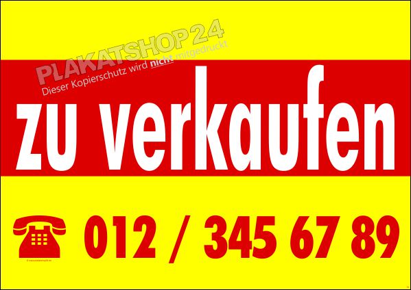 Plakat Zu verkaufen mit Ihrer Tel.Nr.